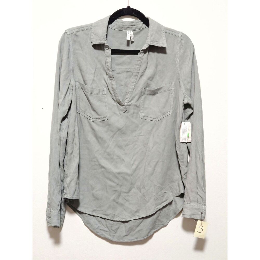 Mudd Sage Green Popover Tunic Shirt NWT Womens S Studio Wardrobe Y2K Utility